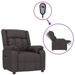 vidaXL Fauteuil inclinable électrique Marron foncé Tissu