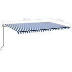 vidaXL Auvent rétractable automatique 500x350 cm Bleu et blanc