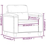 vidaXL Chaise de canapé crème 60 cm tissu microfibre