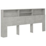 vidaXL Armoire de tête de lit Gris béton 220x19x103 5 cm