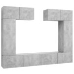 vidaXL Ensemble de meubles TV 6 Pièces Gris béton Bois d'ingénierie