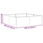 vidaXL Jardinière 100x100x30 cm acier inoxydable