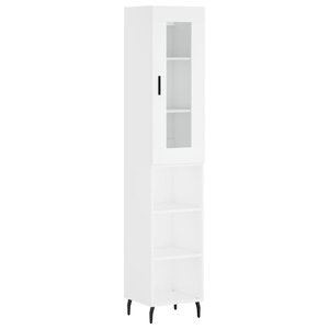 vidaXL Buffet haut Blanc 34 5x34x180 cm Bois d'ingénierie