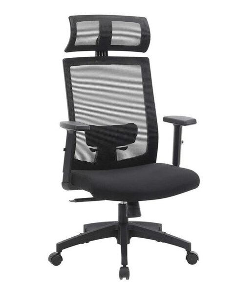 Fauteuil de bureau chaise de bureau en toile siège ergonomique pivotant à 360° support lombaire réglable appui-tête accoudoirs inclinaison du dossier jusqu’à 120° noir 12_0001412