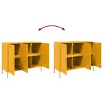 vidaXL Buffet jaune moutarde 100 5x39x79 cm acier laminé à froid