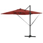 vidaXL Parasol déporté Roma avec LEDs en terre cuite - 286 x 285 x 270 cm  en alu.