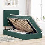 vidaXL Lit avec rangement et LED Vert foncé 90 x 190 cm Velours