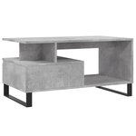 vidaXL Table basse Gris béton 90x49x45 cm Bois d'ingénierie