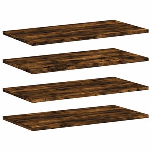 vidaXL Étagères murales 4 Pièces chêne fumé 60x30x1 5cm bois d'ingénierie