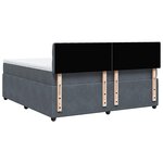 vidaXL Sommier à lattes de lit et matelas Gris foncé 180x200cm Velours