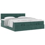 vidaXL Cadre de lit ottoman avec matelas vert foncé 200x200 cm velours