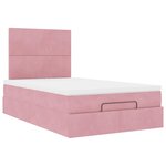 vidaXL Cadre de lit ottoman avec matelas rose 120x190 cm velours