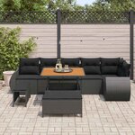 vidaXL Ensemble de canapé de jardin 9 Pièces Noir polyrotin