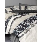Parure de lit coton renforcé - housse de couette 220 x 240 + 2 taies d'oreiller 60 x 60 - Anthracite