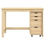 vidaXL Ensemble bureau et cabinet roulant MOSS 2 Pièces Marron