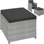 Tectake salon de jardin manhattan 8 places avec 2 sets de housses + housse de protection  variante 2 - gris clair