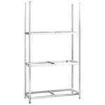 vidaXL Porte-pneus à 3 niveaux 2 Pièces Argenté 110x40x200 cm Acier
