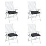 vidaXL Coussins de chaise lot de 4 noir 50x50x7 cm tissu oxford