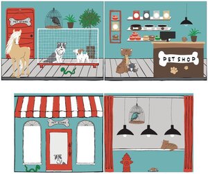 Rideau pour lit en hauteur en 4 parties Animalerie