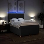 vidaXL Sommier à lattes de lit avec matelas Noir 140x190 cm Tissu