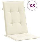vidaXL Chaises de jardin inclinables et coussins lot de 8 teck solide