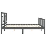 vidaXL Cadre de lit sans matelas gris 200x200 cm bois massif de pin