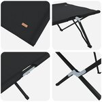 vidaXL Lits de soleil pliants avec sacs de transport 2 Pièces Noir Tissu Oxford 600D