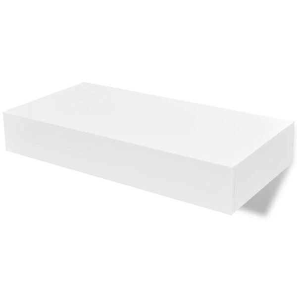 vidaXL Étagères murales avec tiroirs 2 Pièces Blanc 48 cm