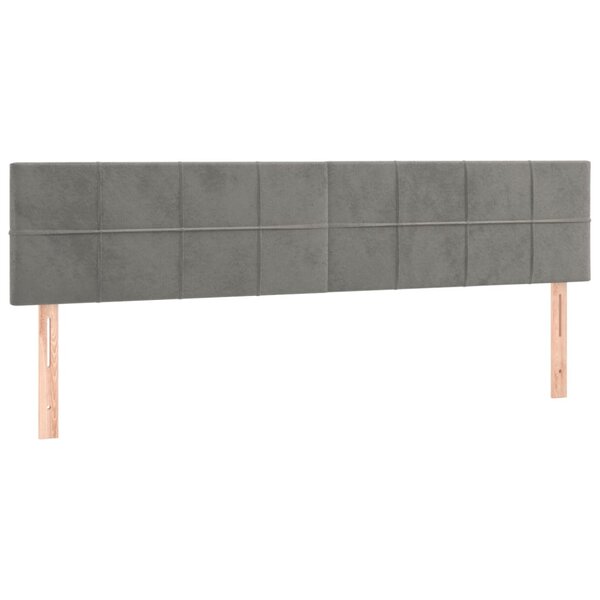 vidaXL Têtes de lit 2 Pièces Gris clair 90x5x78/88 cm Velours