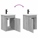 vidaXL Meuble de salle de bain avec robinet Sonoma gris