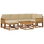 vidaXL Ensemble de canapés d'extérieur 7 Pièces Naturel et Beige