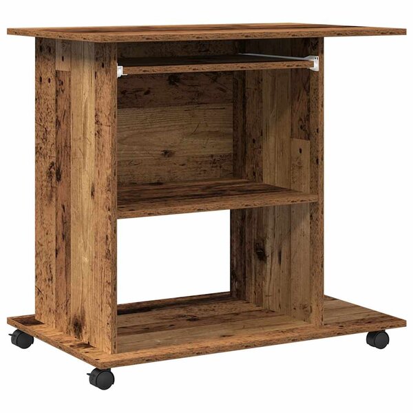 vidaXL Bureau d'ordinateur vieux bois 80x50x75 cm bois d'ingénierie
