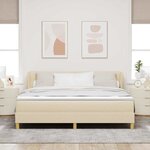 vidaXL Lit à ressorts avec matelas Crème 180 x 200 cm tissu