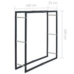 vidaXL Portant de bois de chauffage Noir 100x25x100 cm Acier