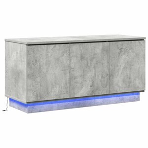 vidaXL Meuble TV avec LED Gris béton 100 x 38 x 49 cm