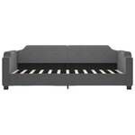 vidaXL Lit de jour avec gigogne sans matelas gris foncé 100x200 cm