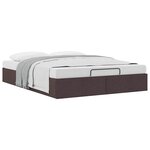 vidaXL Cadre de lit ottoman sans matelas marron foncé 140x190 cm tissu