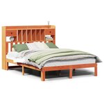 vidaXL Lit bibliothèque sans matelas cire marron 140x200 cm pin massif