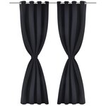 vidaXL Rideau occultant avec œillets métalliques 270 x 245 cm Noir