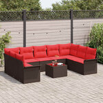 vidaXL Ensemble de canapé de jardin 10 Pièces Marron polyrotin