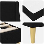 vidaXL Cadre de lit avec matelas Noir 180 x 200 cm Polyester