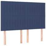 vidaXL Sommier à lattes de lit et matelas et LED Bleu 140x190 cm Tissu