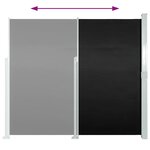 vidaXL Auvent latéral rétractable de patio 170x300 cm Noir