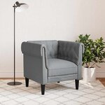 vidaXL Fauteuil Chesterfield Gris clair 78.5 x 74.5 x 74.5 cm tissu