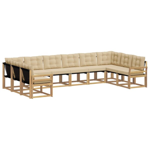 vidaXL Ensemble de canapés d'extérieur 10 pc Blanc et Beige