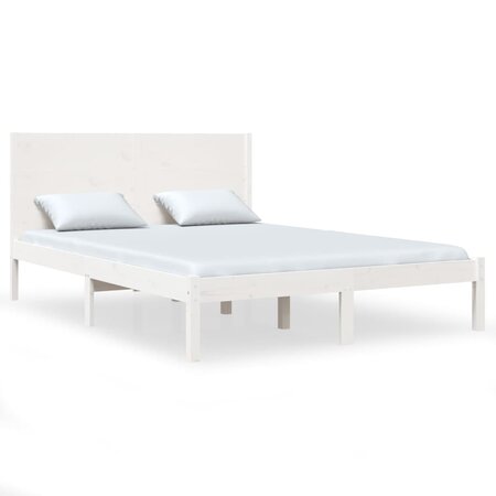 vidaXL Cadre de lit Blanc Bois de pin massif 140x200 cm