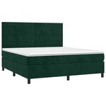 vidaXL Sommier à lattes de lit avec matelas LED Vert foncé 180x200 cm
