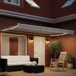 vidaXL Cadre de store manuel avec LEDs Anthracite et blanc 4 5 × 3 5 m