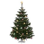 vidaXL Pied de Sapin de Noël 1.73 Blanc 49 x 49 x 15 5 cm Acier