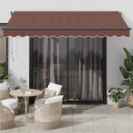 vidaXL Auvent manuel rétractable avec LED marron 350x250 cm